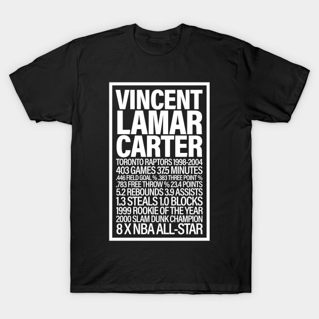 Vince Carter Stats T-Shirt by Tees_N_Stuff